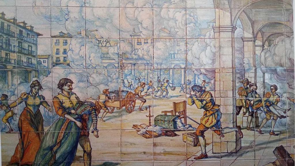 Azulejo representativo del incendio de 1561