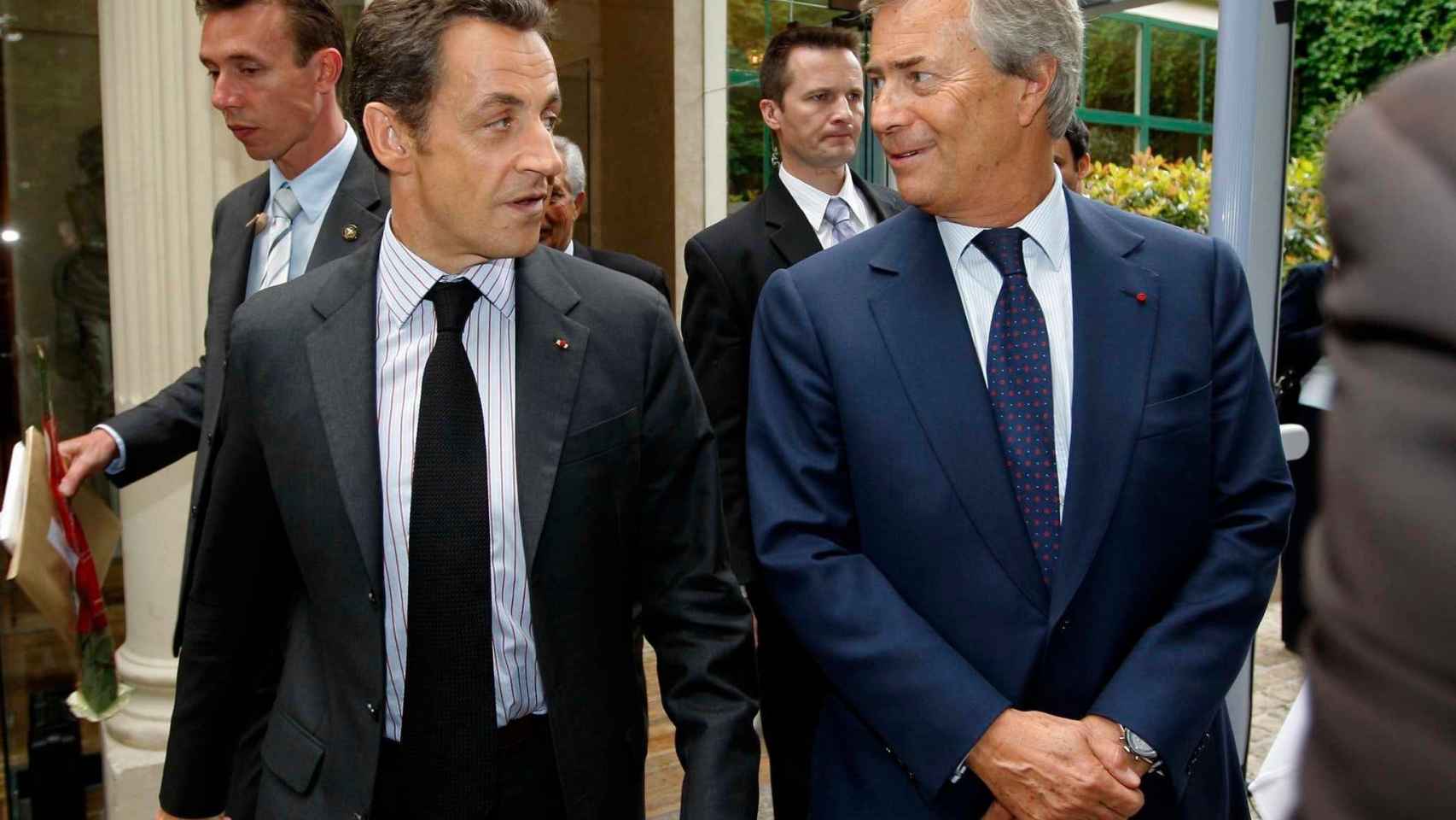 El expresidente francés Nicolas Sarkozy junto a Bolloré en 2008.