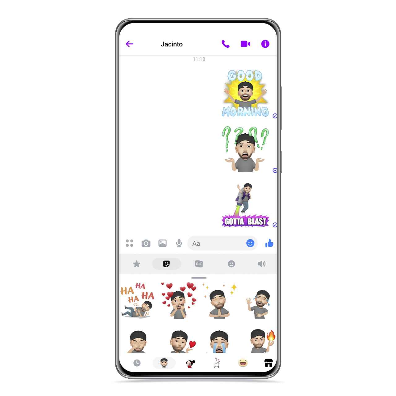 Stickers del avatar 3D en Messenger