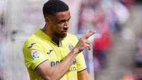 Arnaut Danjuma celebra un gol con el Villarreal CF.