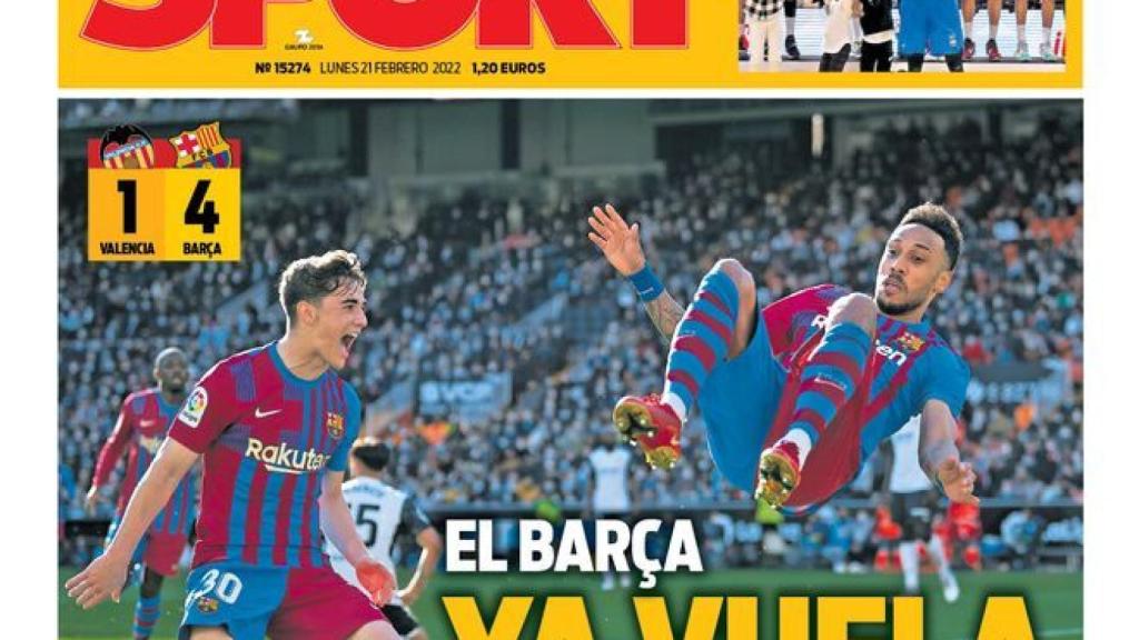 La portada del diario SPORT (21/02/2022)