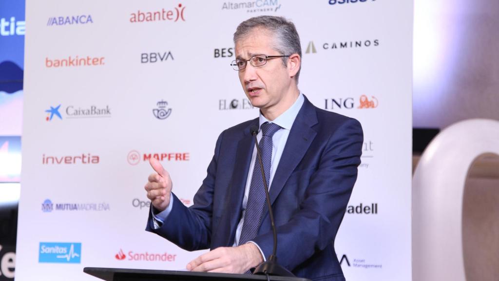 Pablo Hernández de Cos, gobernador del Banco de España, durante su intervención en la apertura del II Observatorio de las Finanzas.