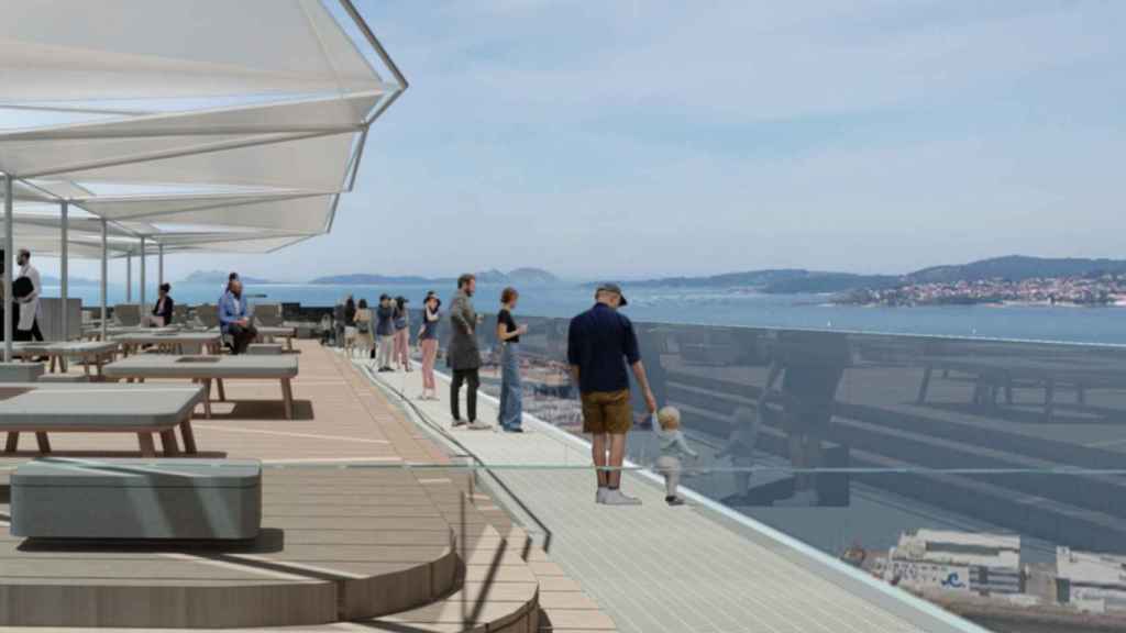 Diseño de la nueva terraza-mirador del Hotel Bahía de Vigo.