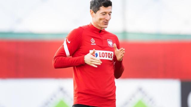 Robert Lewandowski, con la selección de fútbol de Polonia.