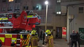 Incendio en la calle Laverde Ruiz, de Santiago de Compostela.