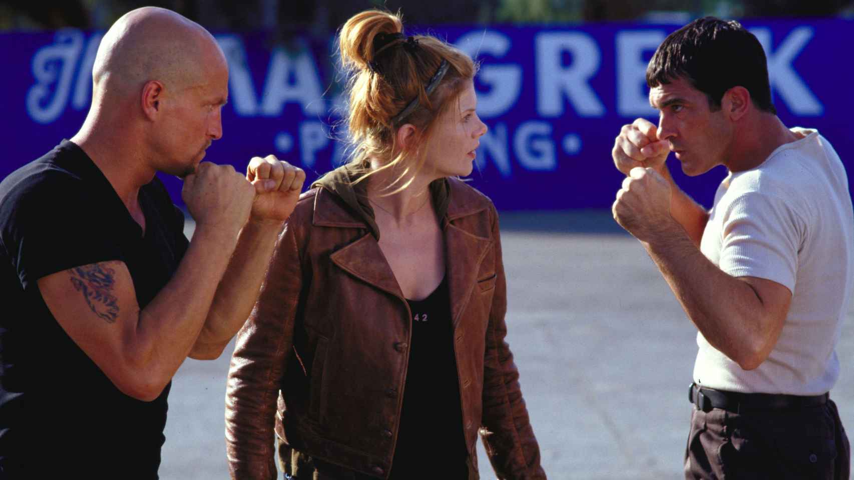 Woody Harrelson y Antonio Banderas en 'Jugando a tope'.