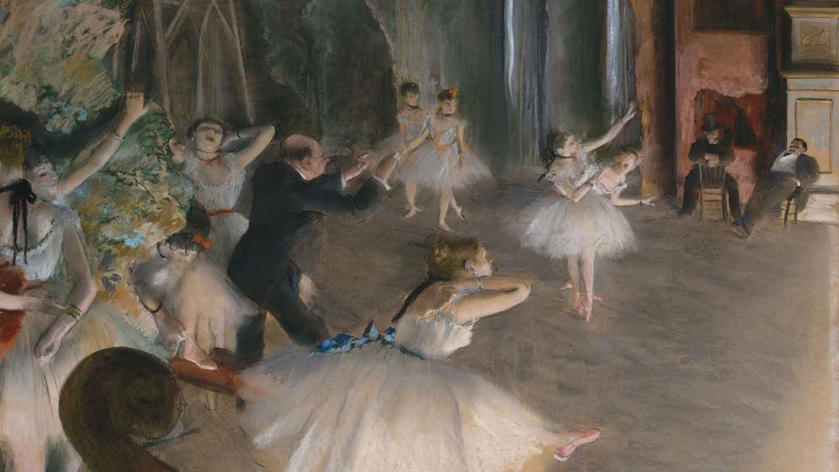 El ensayo Onstage, Edgar Degas (1874).