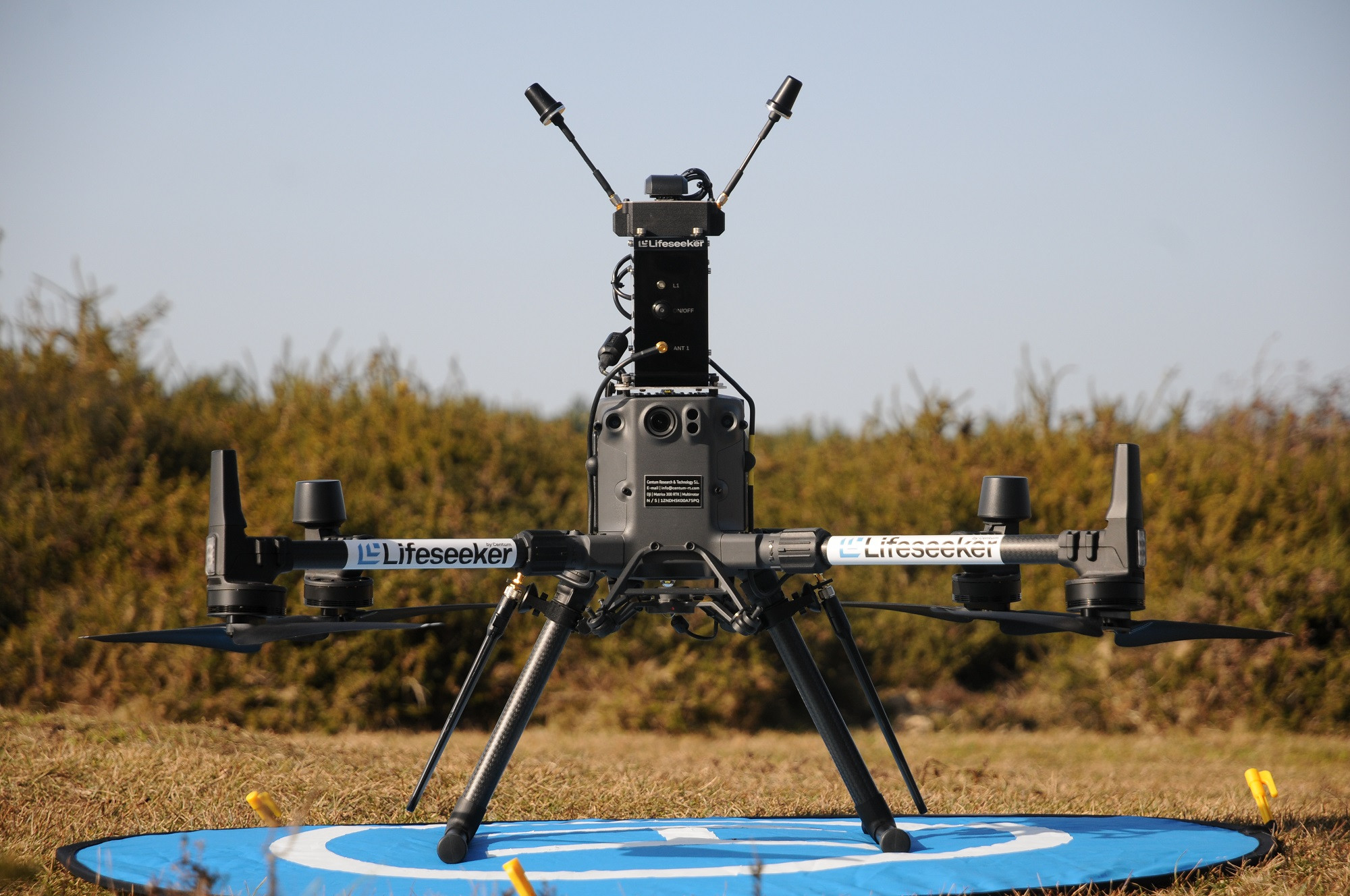 Un dron con la tecnología Lifeseeker creada por Centum. Foto: Cedida