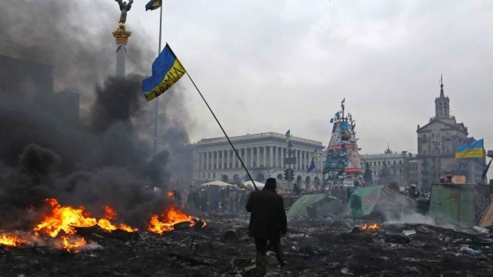 Imagen de los enfrentamientos en la región ucraniana de Donbás, en 2014. Ese año, tras arrebatar Crimea a Ucrania, Rusia empezó a apoyar a los separatistas de Donbás.
