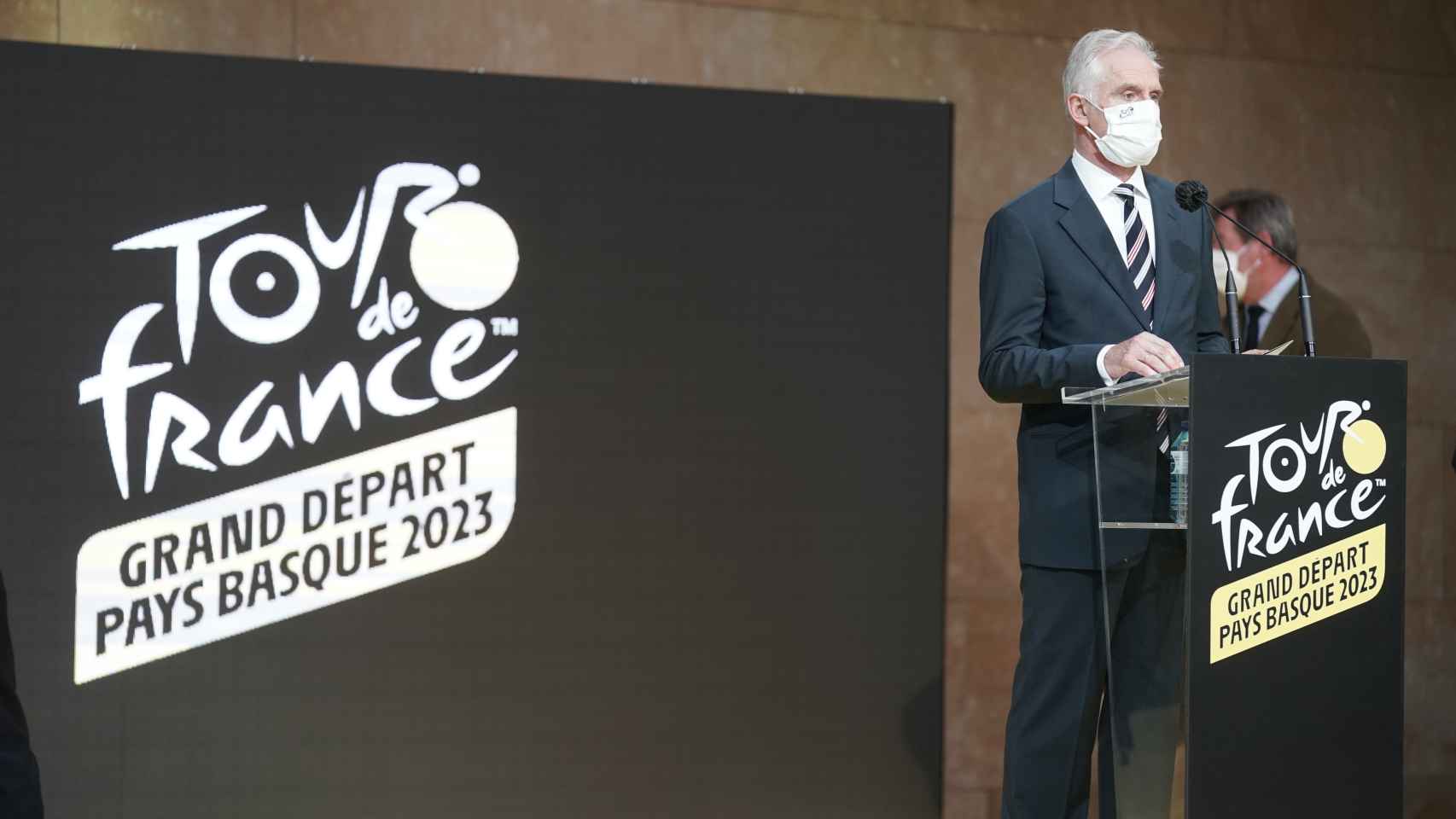 Íñigo Urkullu, durante la presentación de la Grand Depart del Tour de Francia 2023 en el País Vasco.