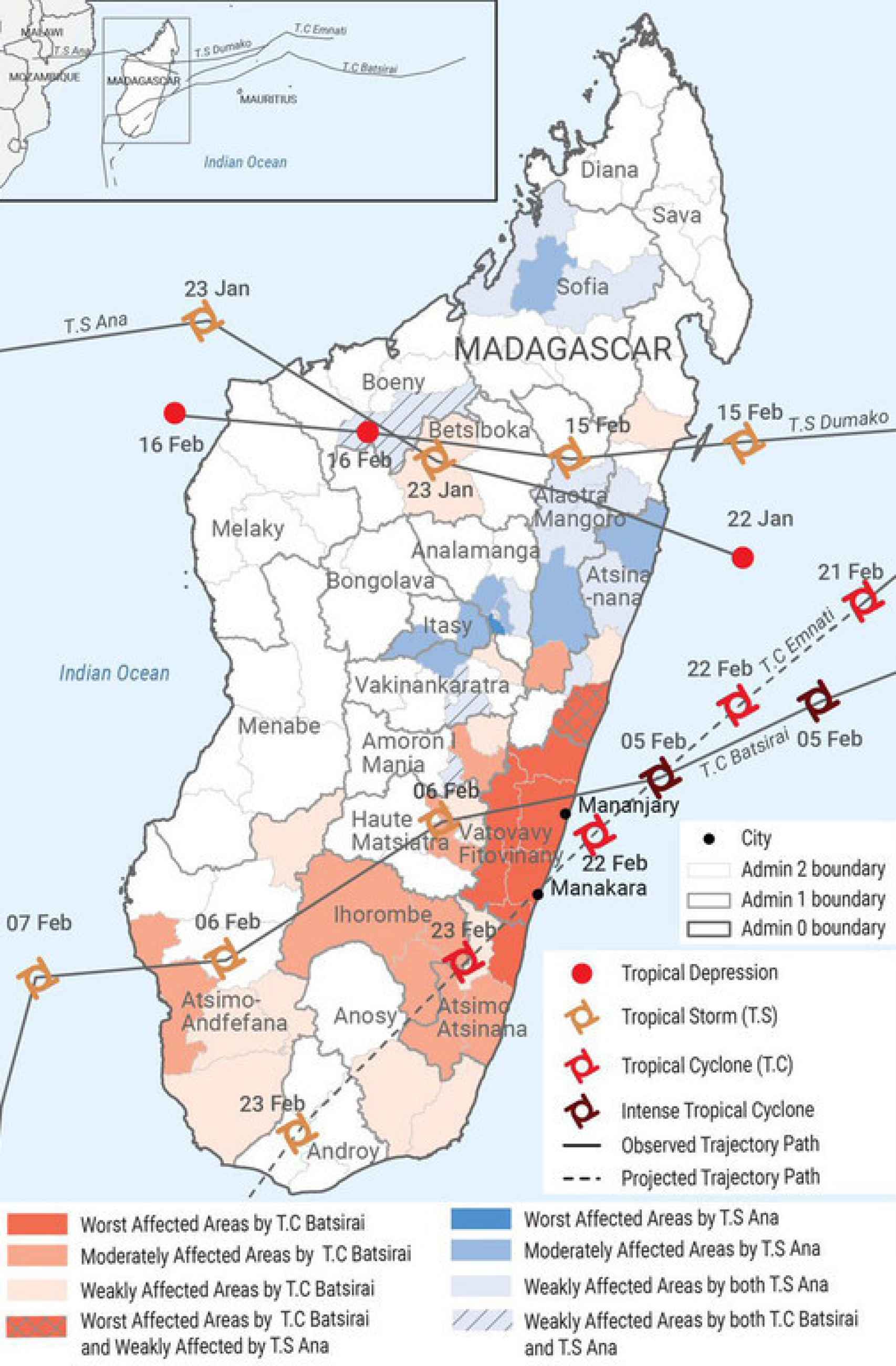 Mapa de Madagascar.