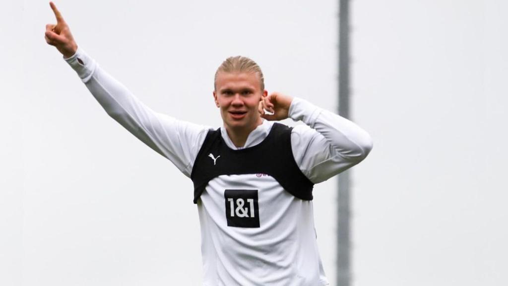 Erling Haaland, durante un entrenamiento