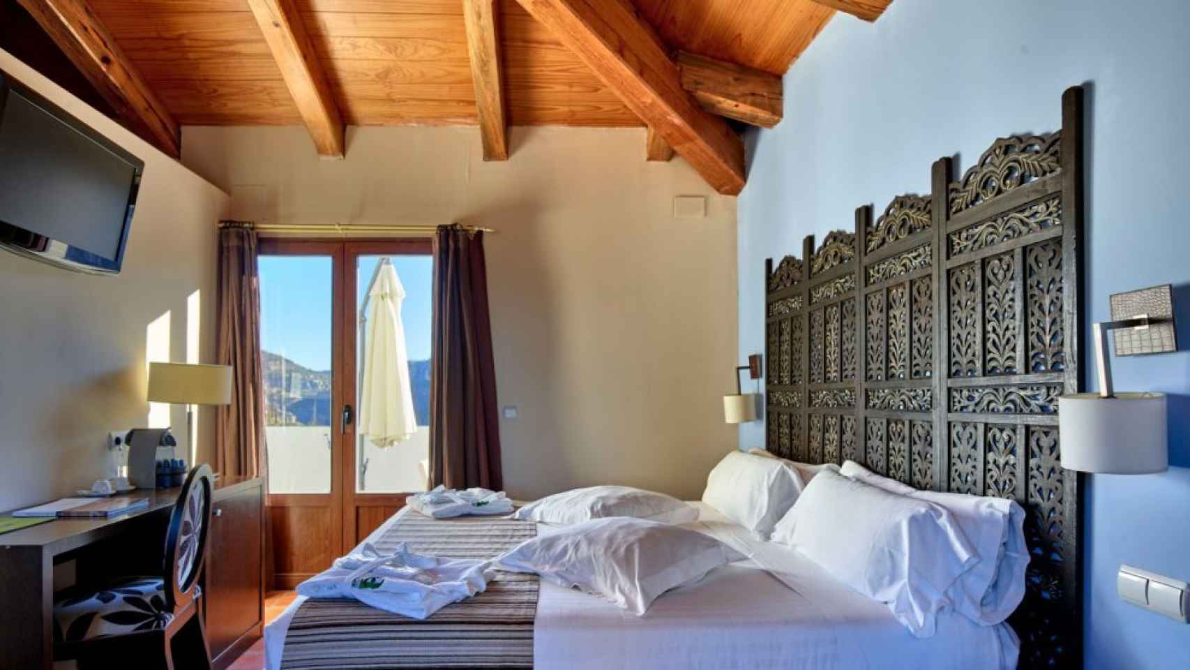 Habitación del Hotel Giraldo, en Cuenca. Foto: web de Red de Hospederías de CLM.