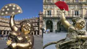 La escultura china de la Plaza Mayor de Salamanca, antes y después del robo | Foto: ICAL