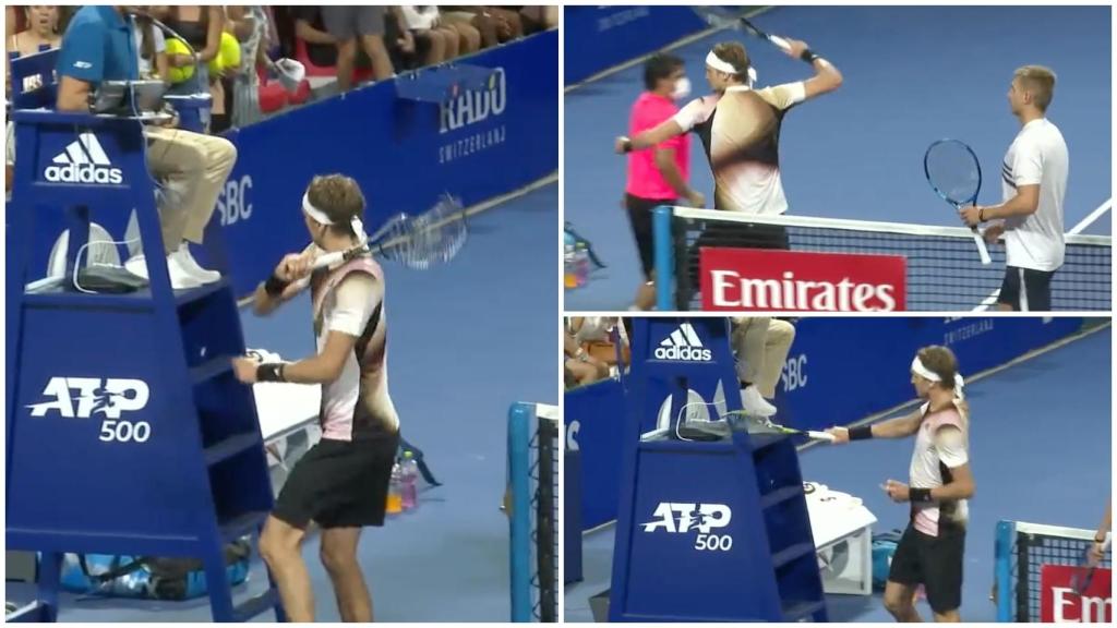 Alexander Zverev, perdiendo la cabeza y agrediendo al juez silla en el ATP 500 de Acapulco