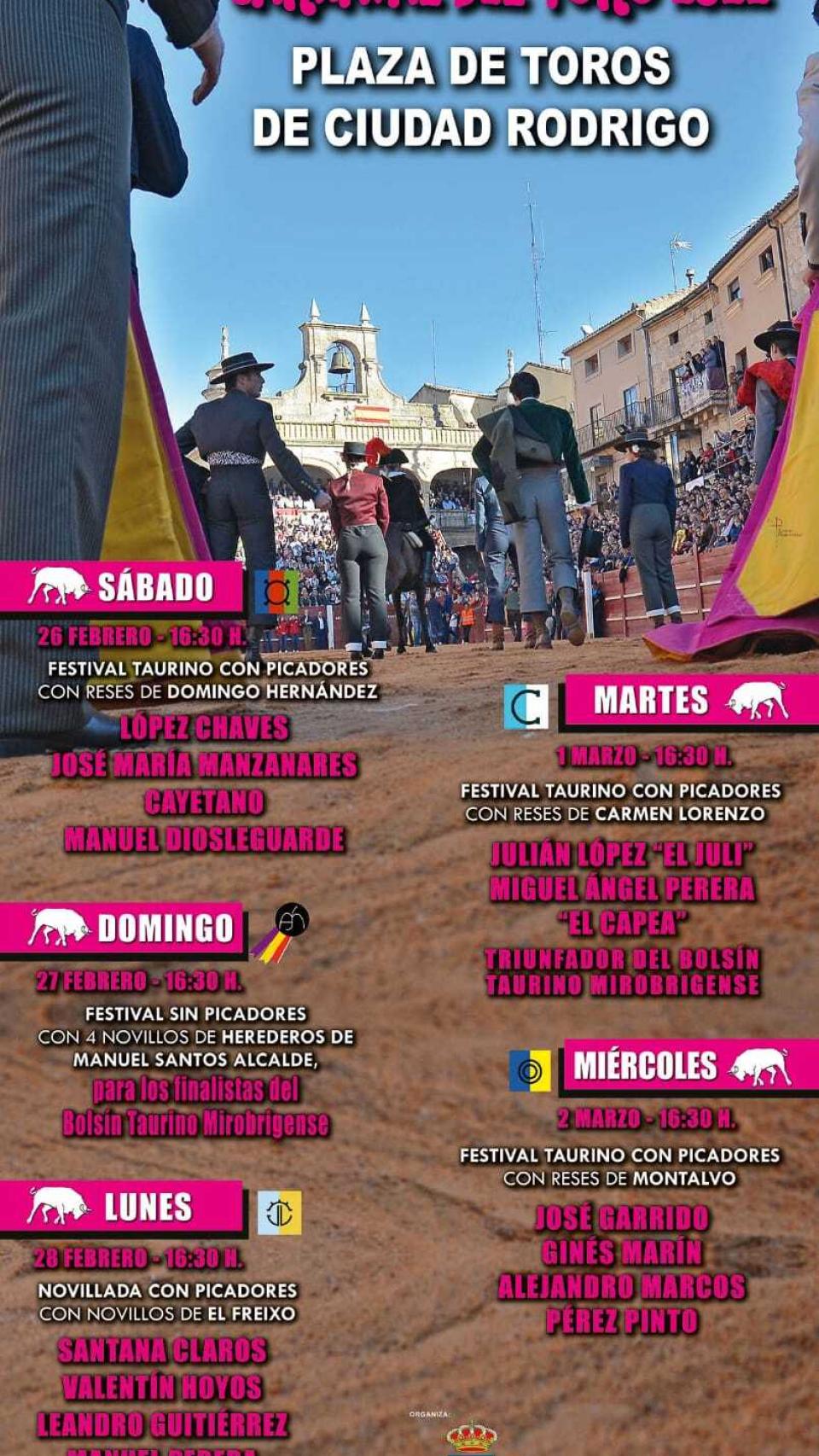 Carteles taurinos Carnaval de Toro de Ciudad Rodrigo 2022