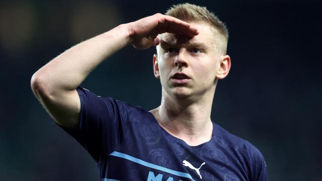 Oleksandr Zinchenko, con la camiseta del Manchester City.