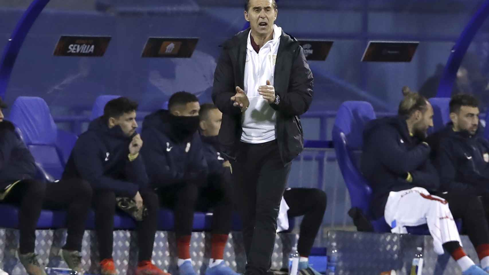 Julen Lopetegui, durante el Dinamo Zagreb - Sevilla.