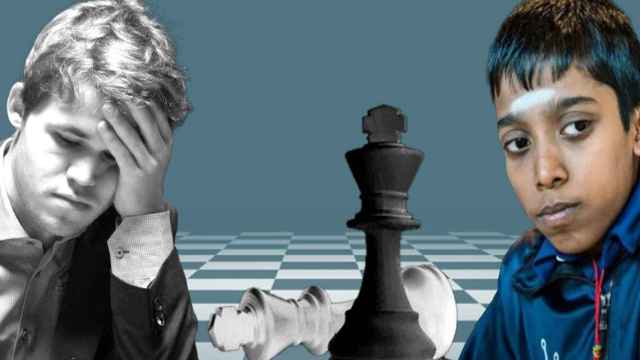 Magnus Carlsen y Rameshbabu Praggnanandhaa, en un fotomontaje