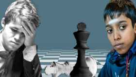 Magnus Carlsen y Rameshbabu Praggnanandhaa, en un fotomontaje