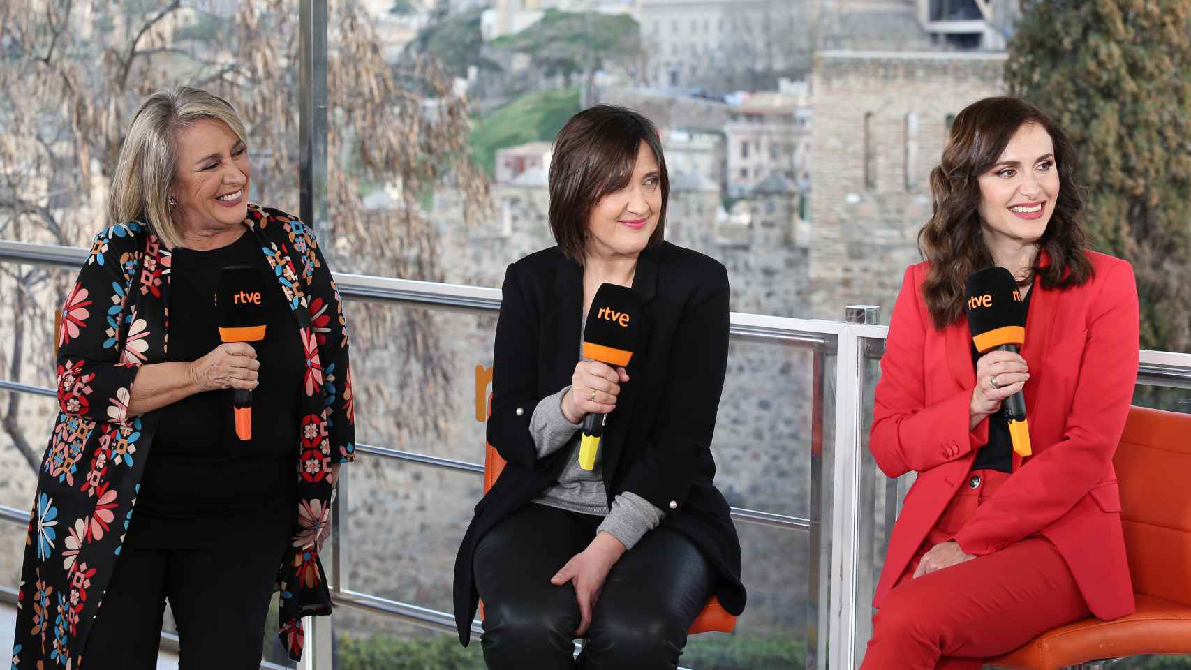 Esther Esteban, Beatriz Pintado y Cristina Bravo en 'La Gran Consulta' de RTVE en Toledo. Foto: Óscar Huertas