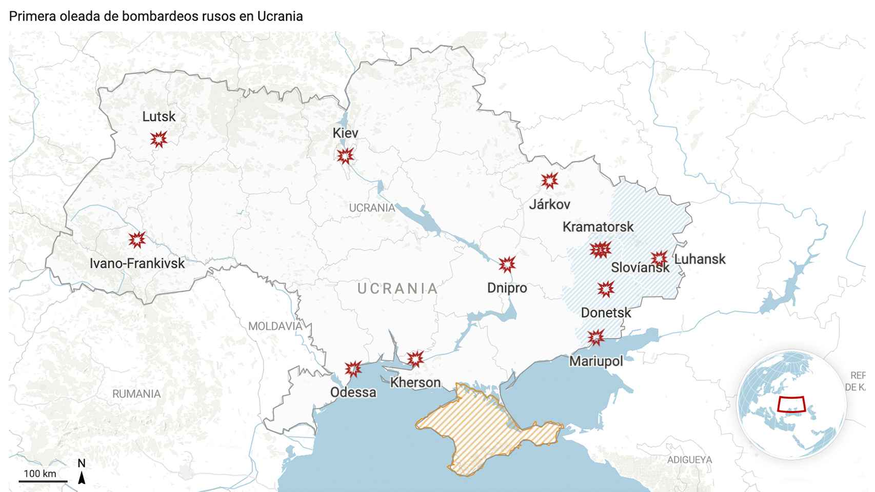 Ataques realizados en Ucrania.