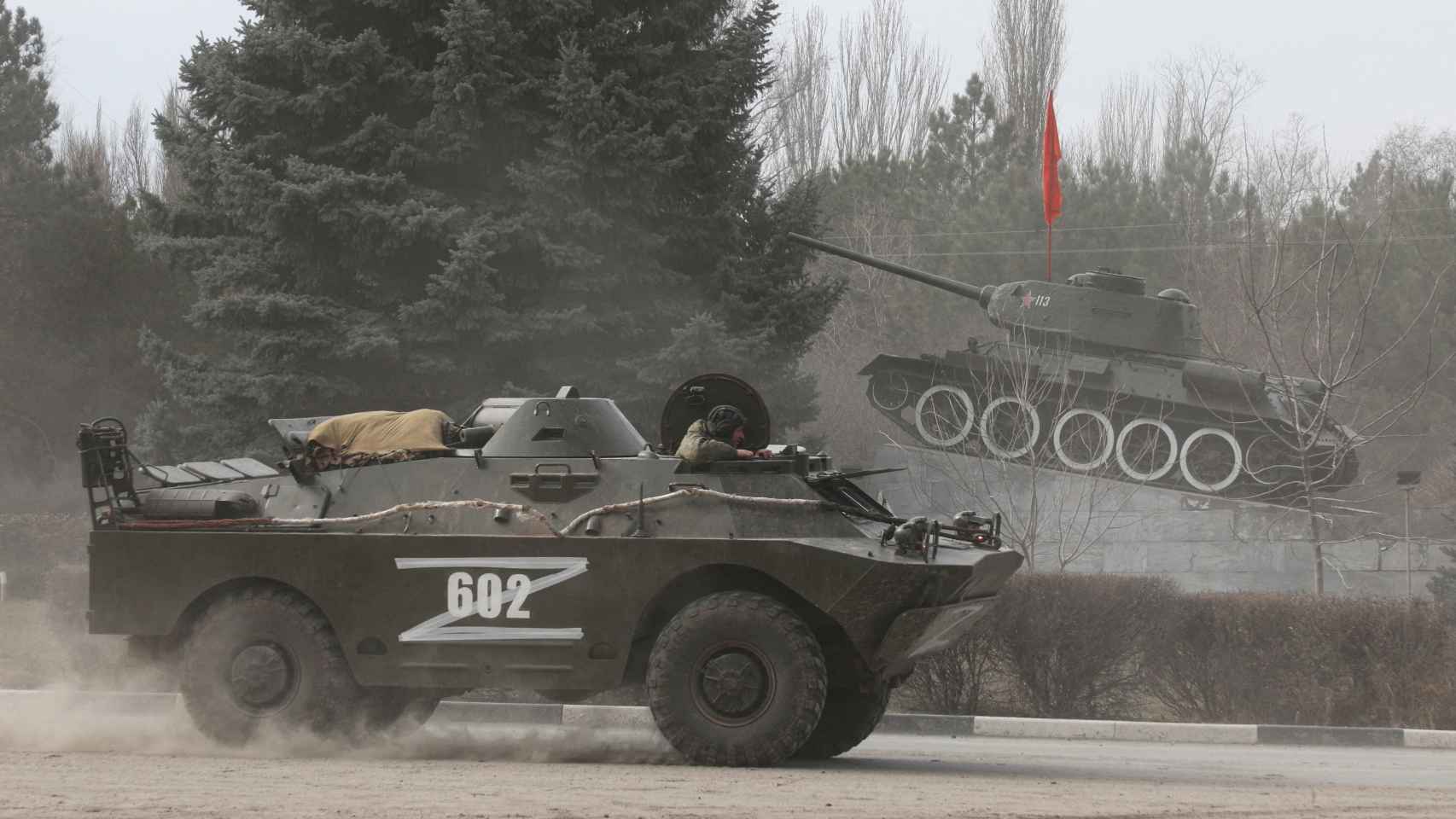 Carro de combate ruso marcado con una Z.