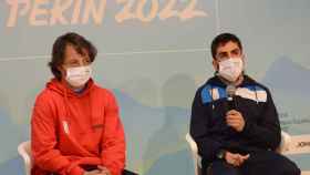Vic González (izquierda) y Pol Makuri (derecha) durante la presentación de los Juegos Paralímpicos de Invierno