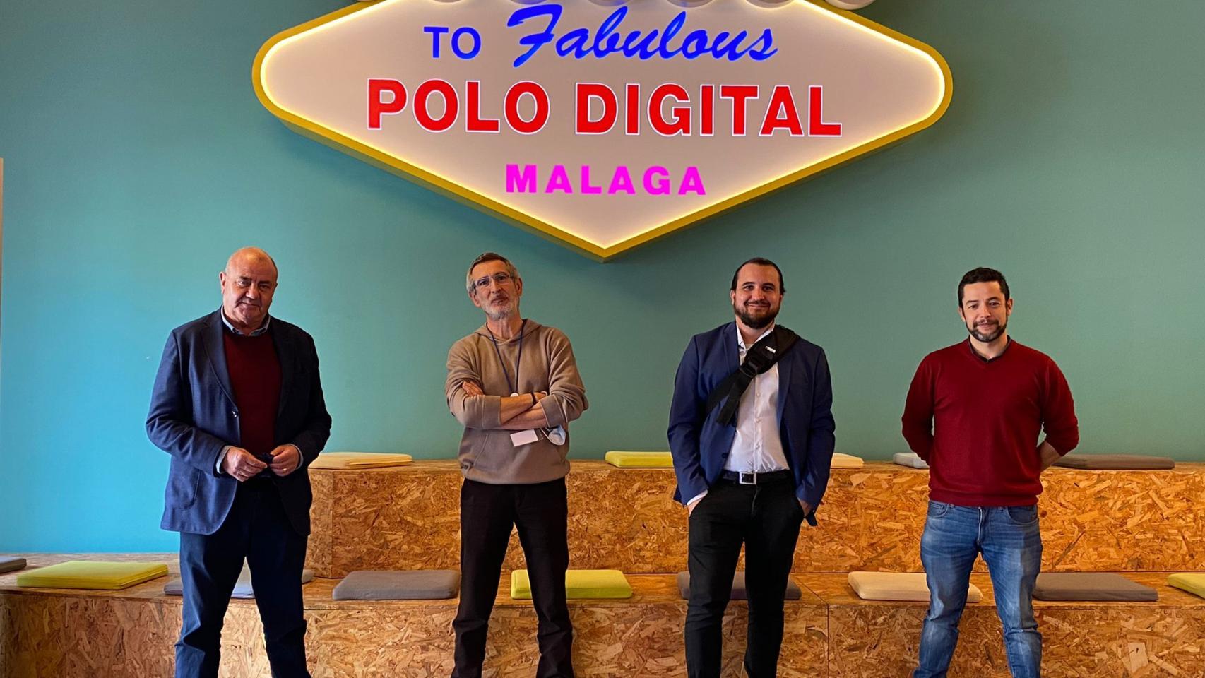 Antonio Rodes y Santiago Ambit, junto a Raúl Silleras y Antonio Quirós de Polo Digital.