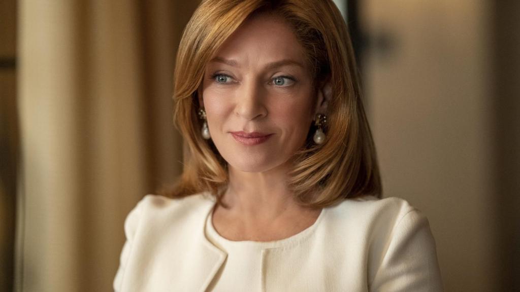 Uma Thurman como Arianna Huffington en 'Super Pumped: La batalla por Uber'.