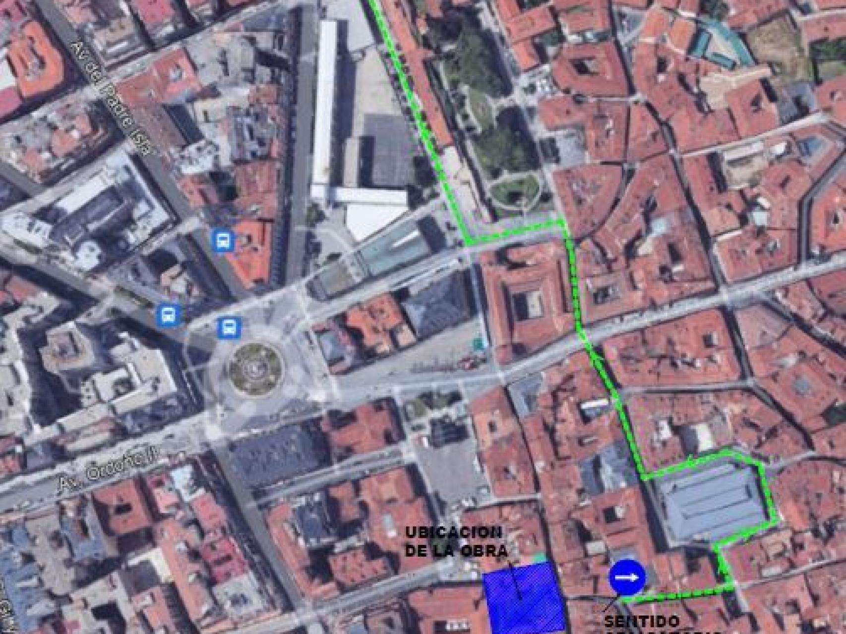 Itinerario alternativo tras el corte de la calle en León