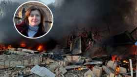 Montaje con ataque en Kiev y la residente en Zamora Liliia