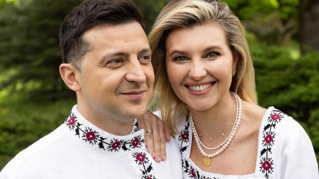 El presidente Volodímir Zelenski con su mujer, Olena Zelenska, en una imagen compartida en Instagram.