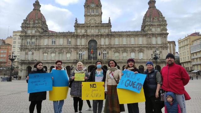 Concentración de ucranianos en María Pita