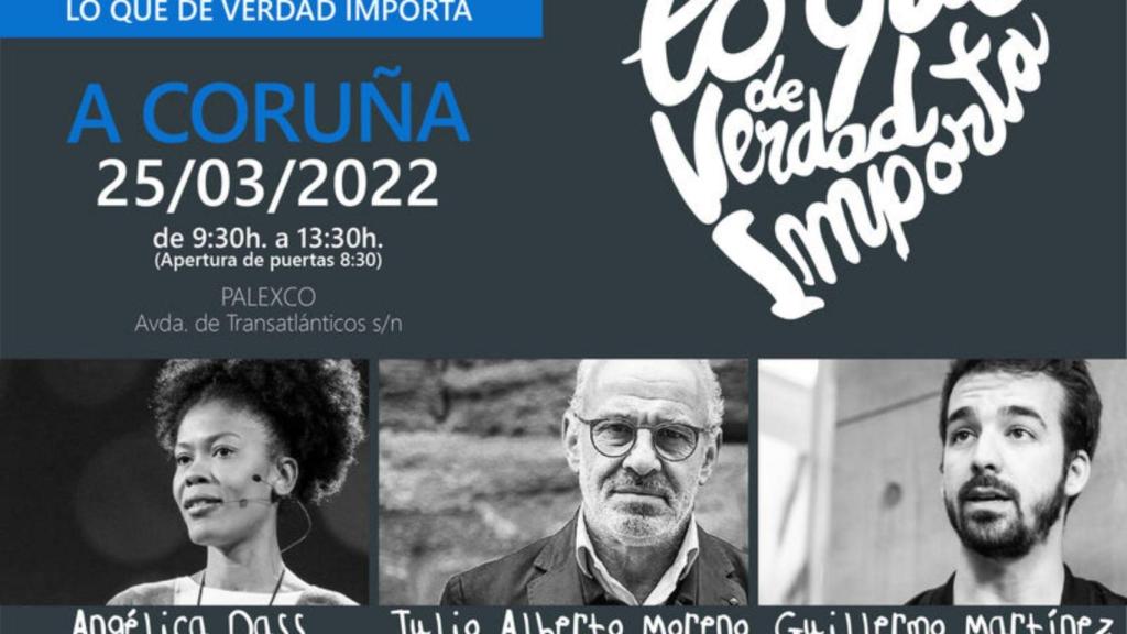 Angélica Dass, Guillermo Martínez y Julio Alberto, en A Coruña con ‘Lo Que De Verdad Importa’