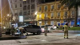 Accidente en la plaza de As Atochas en A Coruña.