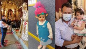 Andalucía con su papá, Juanlu, que es el director de 'Los Patronos', comparsa ganadora del COAC del Carnaval de Málaga 2022.