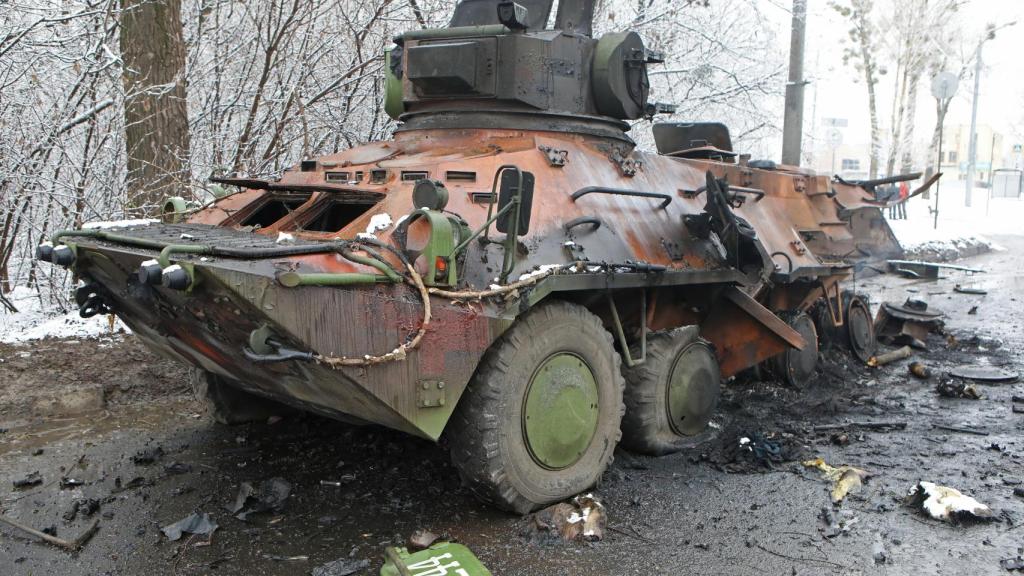 Un tanque en la ciudad ucraniana de Járkov.