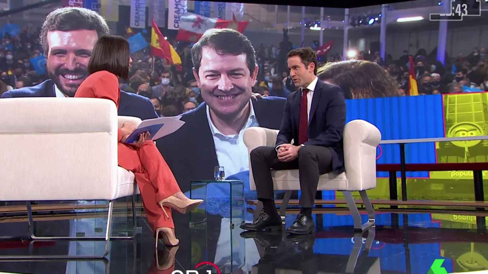 Ana Pastor entrevista a Teodoro García Egea en 'El Objetivo'.