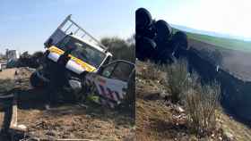Accidente de un camión y una furgoneta en Coreses | Foto: RRSS