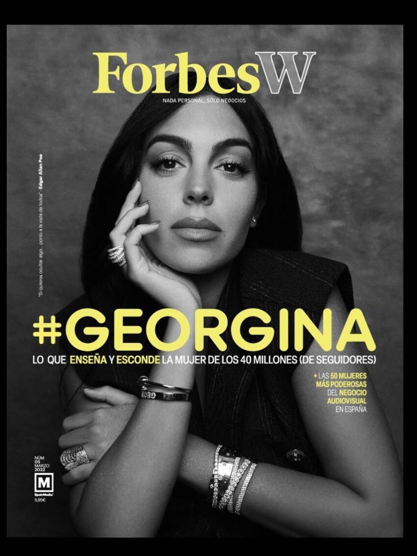 Georgina Rodríguez, portada de la última edición de la revista 'Forbes'.