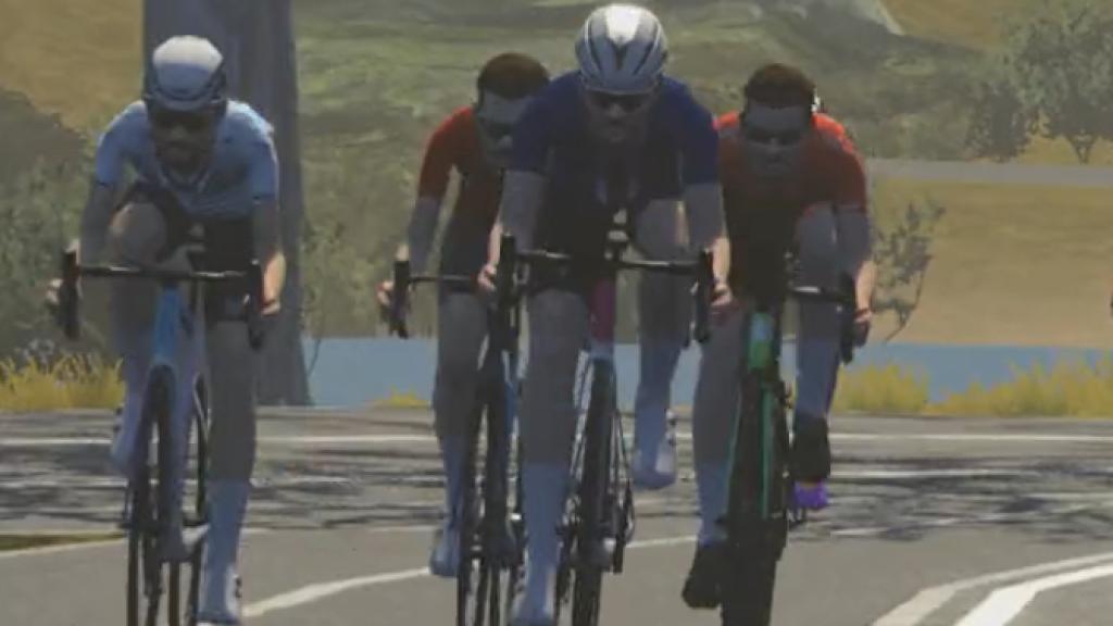 Un momento de la carrera masculina de los campeonatos del mundo de ciclismo eSports