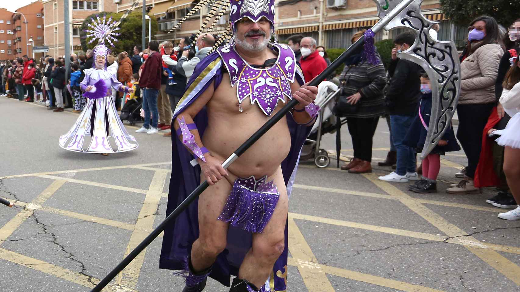 Juan Pedro Potenciano, el pasado sábado durante el desfile de carnaval en Toledo.