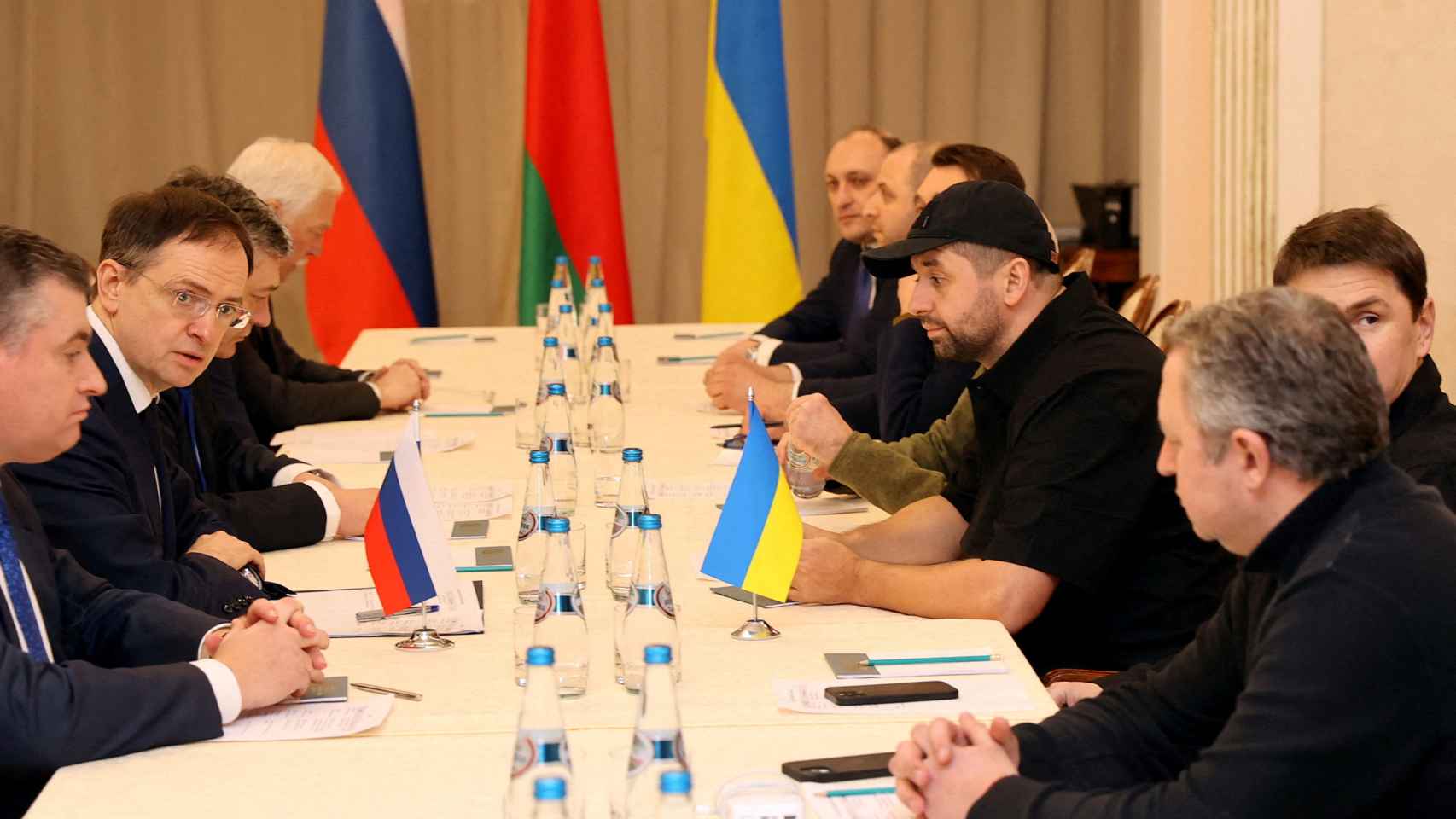 Imagen de la reunión llevada a cabo este lunes en Bielorrusia.
