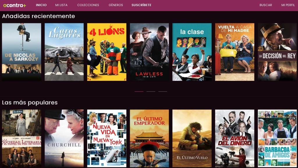 Así es 'acontra+',  la primera plataforma de streaming que incluye una entrada de cine en su suscripción.