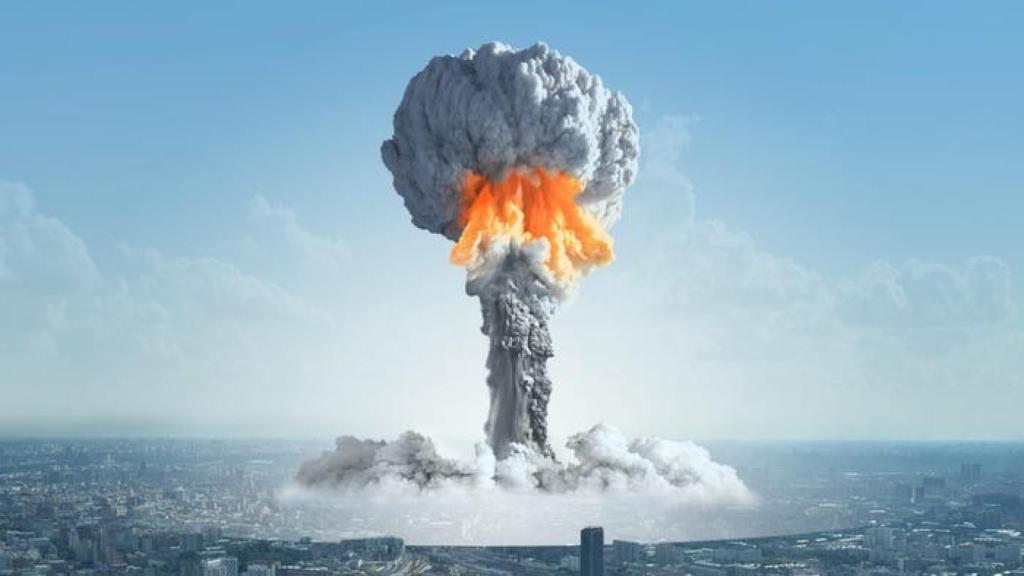 Recreación de una explosión nuclear en una gran ciudad.