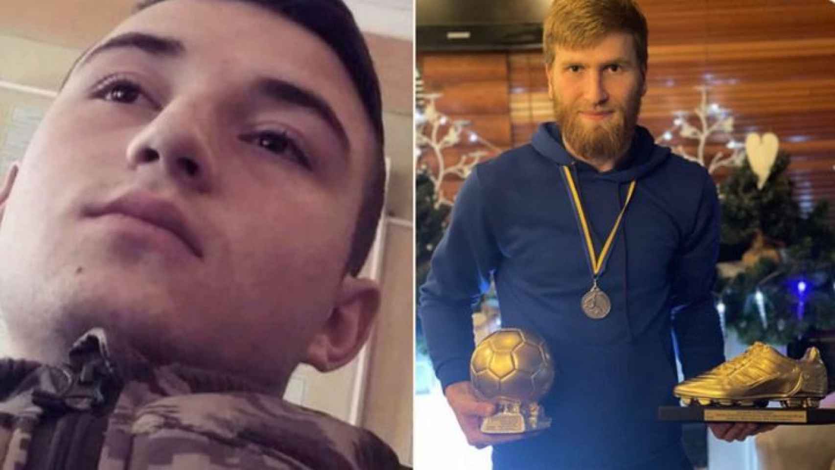 Vitalii Sapylo y Dmytro Martynenko, futbolistas de Ucrania