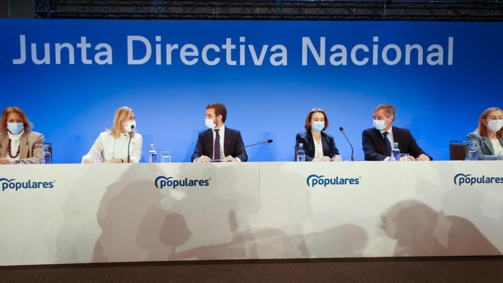 Pablo Casado, hoy ante la Junta Directiva Nacional del PP.