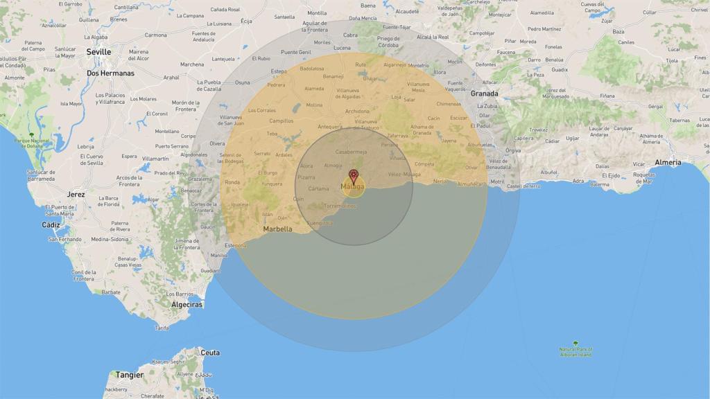 Bomba Tzar lanzada sobre Málaga.