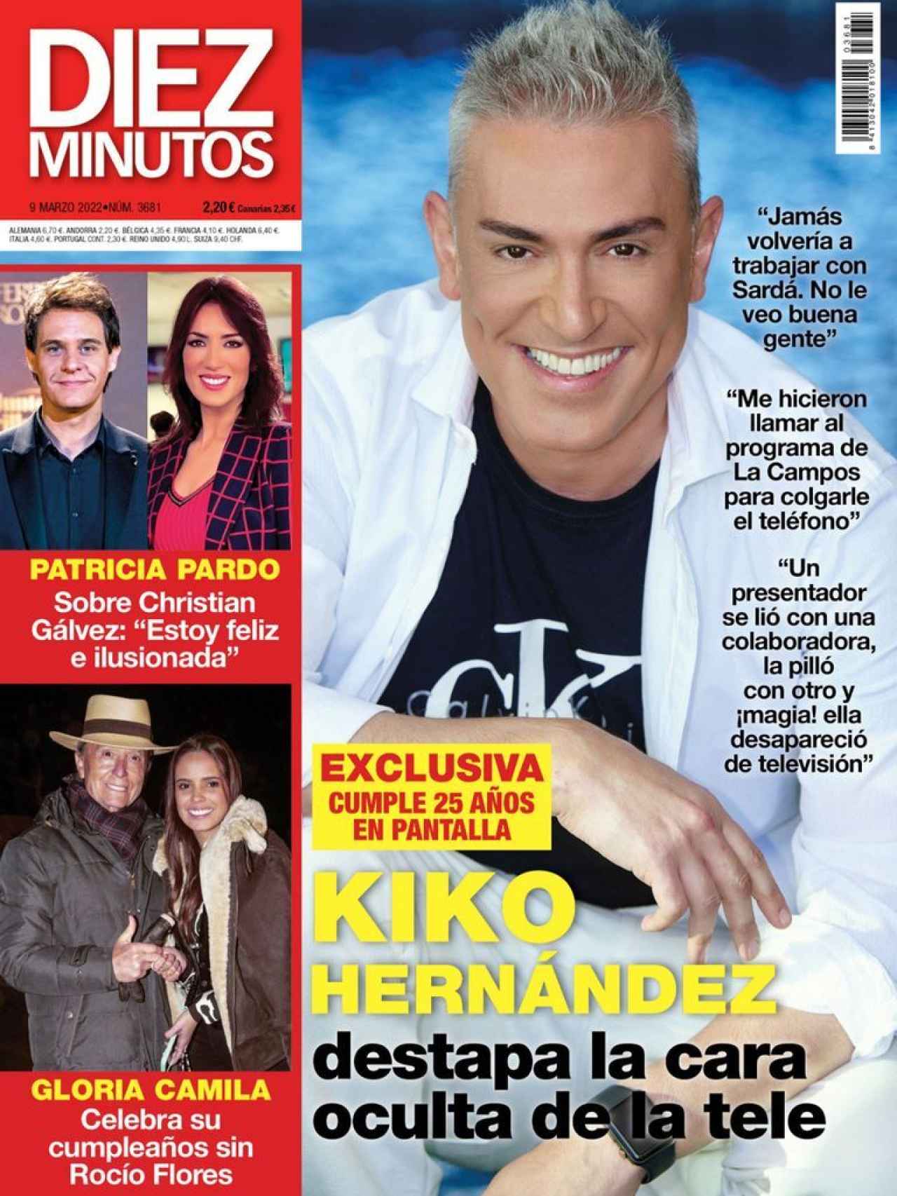 Portada de 'Diez Minutos' con la entrevista a Kiko Hernández.